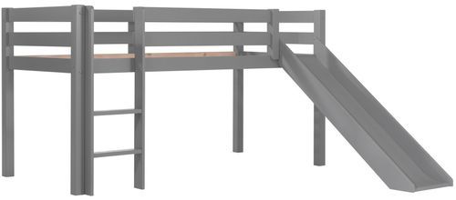 Lit toboggan 90x200 cm avec tente bus princesse pin massif gris Pino - Photo n°2; ?>