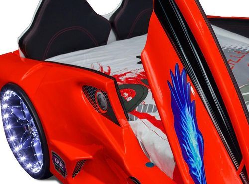 Lit voiture aero rouge à Led 90x190 cm - Photo n°2; ?>