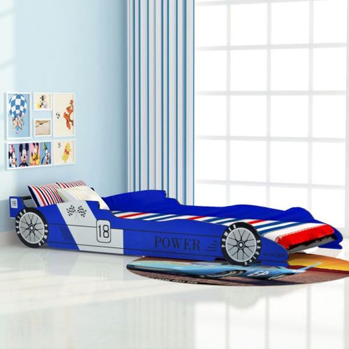 Lit voiture de course pour enfants 90 x 200 cm Bleu 2 - Photo n°2; ?>