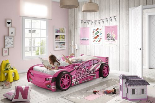 Lit voiture de course rose Turbo - Photo n°2; ?>