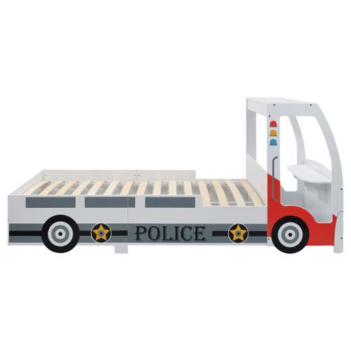 Lit voiture de police avec matelas pour enfants 90x200cm 7 Zone 2 - Photo n°2; ?>
