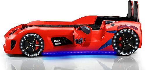 Lit voiture de sport rouge à Led avec effets sonores Competition 90x190 cm - Photo n°3; ?>