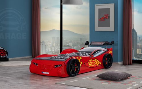 Lit voiture de sport rouge Racer 90x190 cm - Photo n°2; ?>