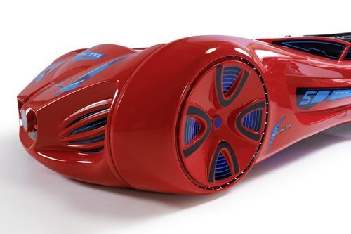 Lit voiture enfant futuriste rouge à Led avec effets sonores 90x190 cm - Photo n°3; ?>