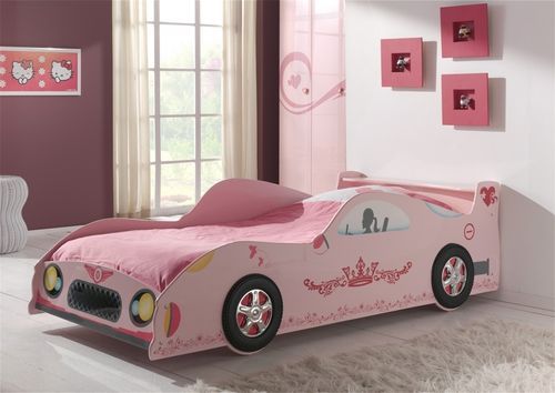 Lit voiture princesse rose Kizza 90 - Photo n°3; ?>