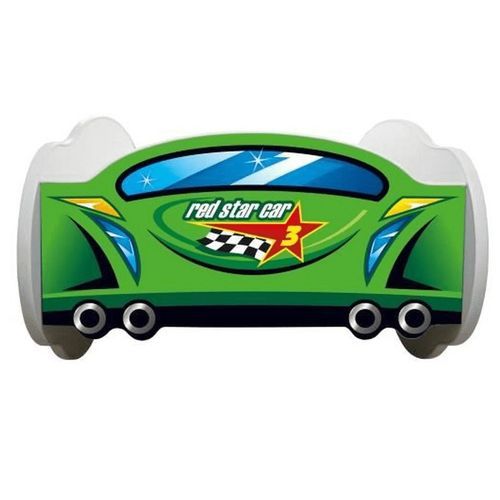 Lit voiture racing vert 70x140 cm - Sommier et matelas inclus - Photo n°3; ?>