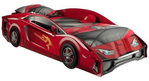 Lit voiture rouge Lamborghini 90x200 cm - Photo n°2; ?>
