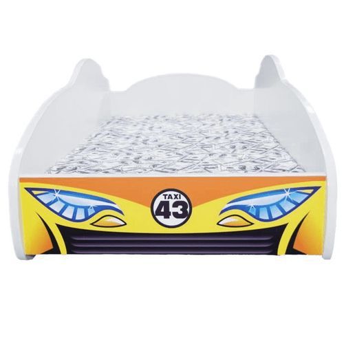 Lit voiture taxi jaune 70x140 cm - Sommier et matelas inclus - Photo n°2; ?>