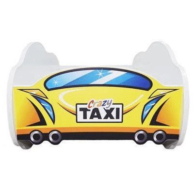 Lit voiture taxi jaune 80x160 cm - Sommier et matelas inclus - Photo n°3; ?>