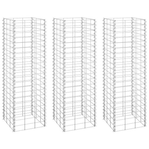 Lits surélevés en gabions 3 pcs 30x30x100 cm Fer - Photo n°2; ?>