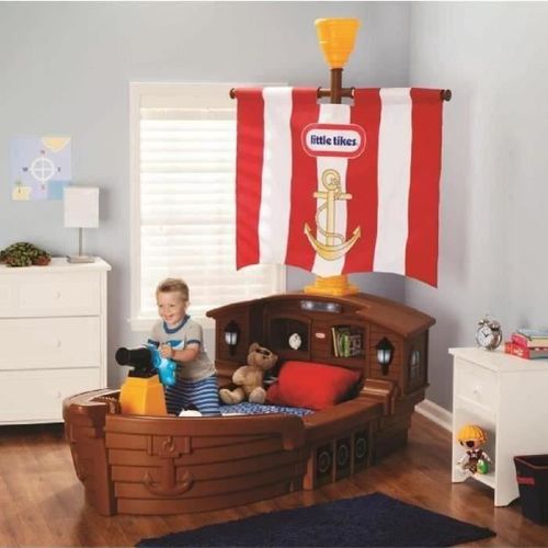 LITTLE TIKES - Lit Enfant Bateau de Pirate 177 x 102 x 89 cm - Matelas Inclus - Photo n°2; ?>
