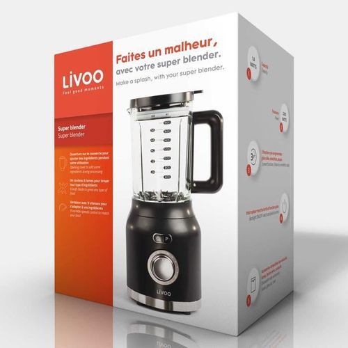 LIVOO DOP201 Super blender 1,8L 1200W - Noir + Gris - Photo n°3; ?>