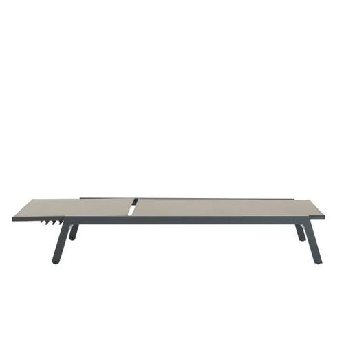 Lot de 2 bains de soleil a monter avec roulettes - 1 personne - Beige - Photo n°3; ?>