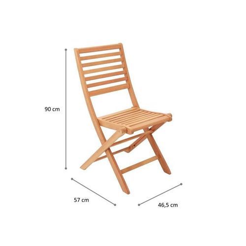 Lot De 2 Chaises De Jardin Pliantes En Eucalyptus FSC - 57 X 46,5 X 90 Cm 13 Lot de 2 chaises de jardin pliantes en eucalyptus FSC - 57 x 46,5 x 90 cm - Photo n°3; ?>