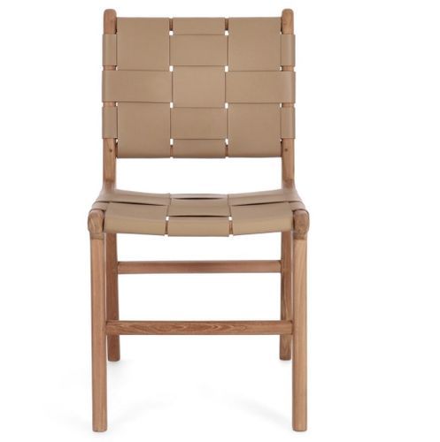 Lot de 2 chaises en bois de Teck et cuir – Moderne et durabilité - Photo n°2; ?>