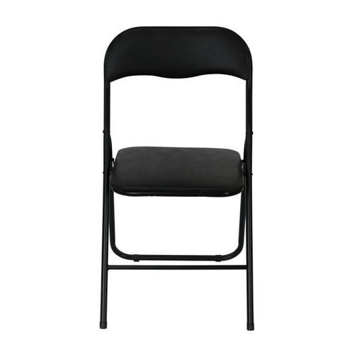Lot de 2 chaises pliantes noir - L 44 x P 47 x H 78 cm - CLEA - Photo n°3; ?>