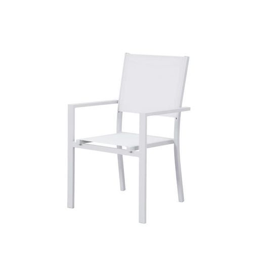 Lot de 2 fauteuils a manger de jardin - Aluminium - 54 x 57 x 88 cm - Photo n°2; ?>