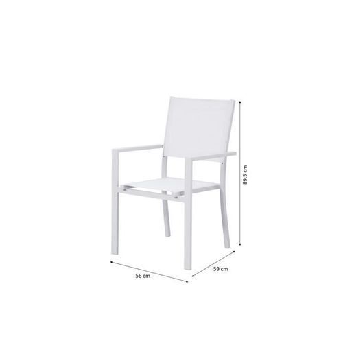 Lot de 2 fauteuils a manger de jardin - Aluminium - 54 x 57 x 88 cm - Photo n°3; ?>
