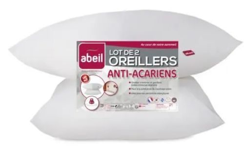 Lot de 2 oreillers anti-acariens 60x60 cm Abeil - Photo n°2; ?>