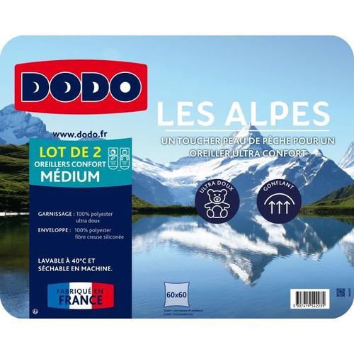 Lot de 2 Oreillers Les Alpes 60 x 60 cm - DODO - Photo n°2; ?>