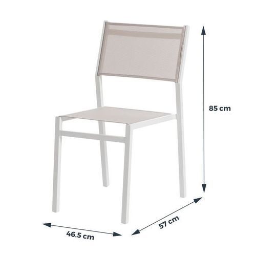 Lot de 4 chaises alu textilene - Photo n°3; ?>