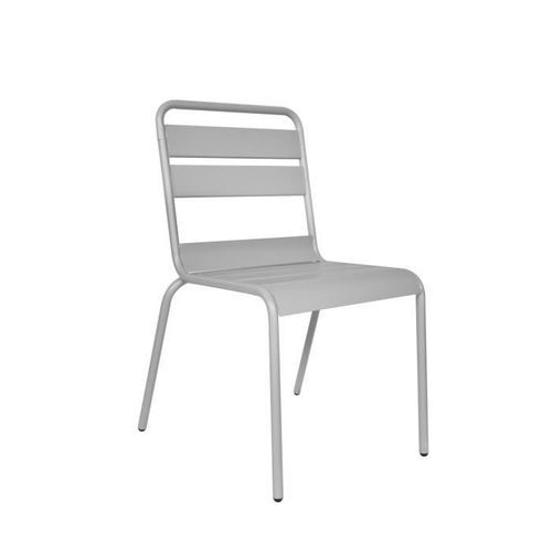 Lot de 4 chaises de jardin - Acier - Gris - Photo n°2; ?>