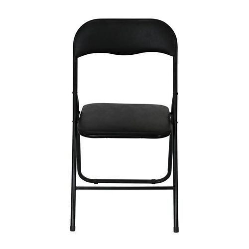 Lot de 6 Chaises pliantes noir - L 44 x P 47 x H 78 cm - CLEA - Photo n°3; ?>