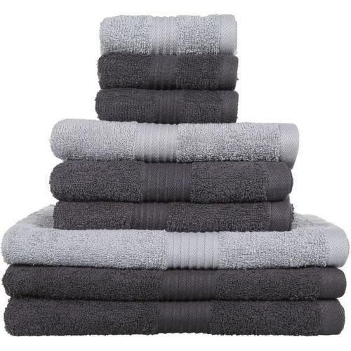Lot de 9 serviettes de bain ESSENTIAL - 100% Coton - 50 / 90 / 130 cm - Coloris fusain et acier - TODAY - Photo n°3; ?>