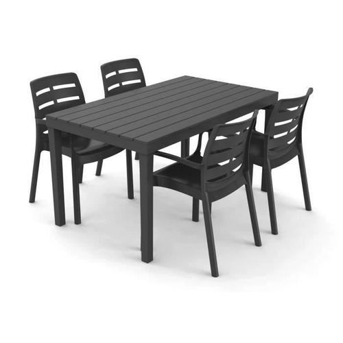 Lots De 4 Fauteuil Empilable BORNEO - Gris Anthracite 7 Lots de 4 fauteuil Empilable BORNEO - Gris anthracite - Photo n°3; ?>