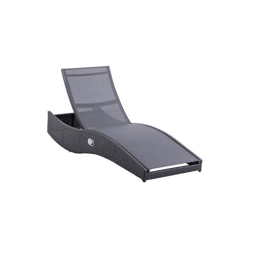 LOUNGITUDE Transat de jardin en résine et textilene - Photo n°2; ?>