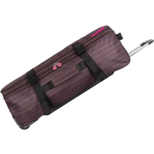 LULU CASTAGNETTE Sac de Voyage Stripes Polyester Marron/Rose - Photo n°2; ?>
