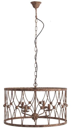 Lustre classique métal marron vieilli Glen - Photo n°2; ?>