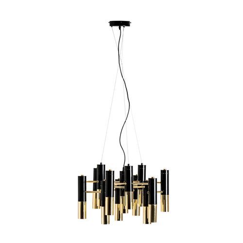 Lustre design acier noir et doré 13 ampoules Lina 60 cm - Photo n°3; ?>