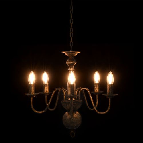 Lustre Noir antique 5 ampoules E14 - Photo n°2; ?>