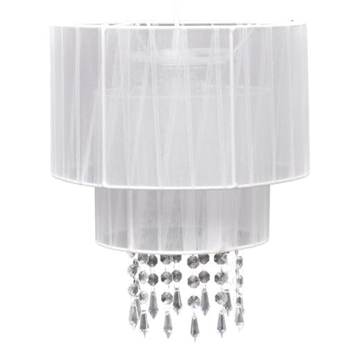 Lustre plafonnier contemporain suspension cristal blanc - Photo n°2; ?>