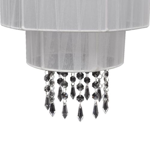 Lustre plafonnier contemporain suspension cristal blanc - Photo n°3; ?>