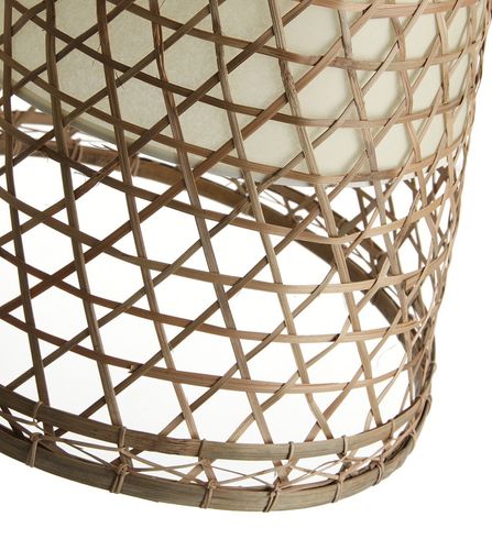 Lustre vintage bambou naturel et coton Lounis 80 - Photo n°2; ?>