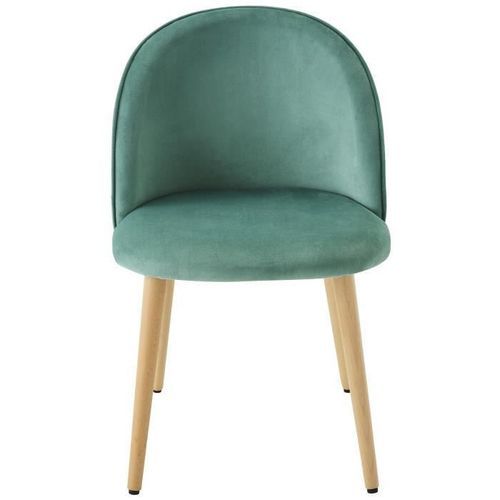 MACARON chaise de salle a manger - Velours vert - Scandinave - L 50 x P 50 cm - Photo n°2; ?>