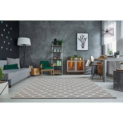 MADRID Tapis style contemporain 200X290 cm Blanc / Noir - Photo n°2; ?>