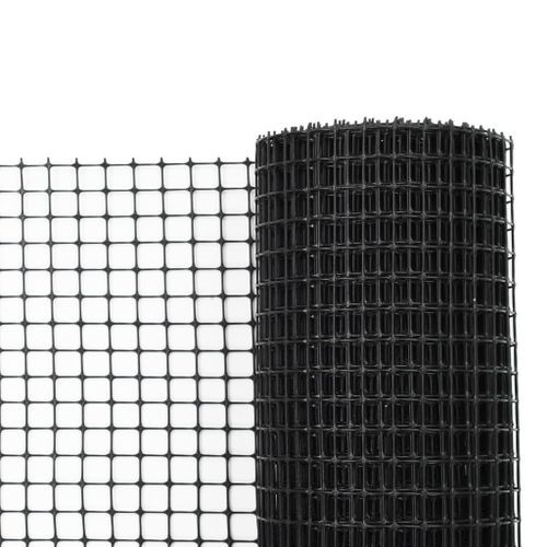 Maille de clôture de jardin PEHD 10x0,6 m Noir - Photo n°3; ?>