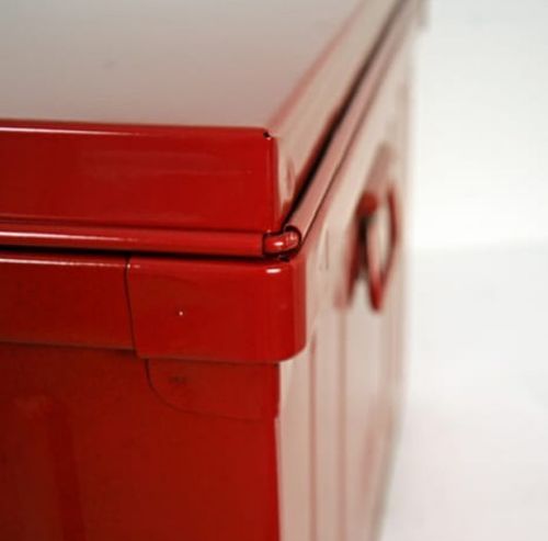 Malle acier rouge Dax L 101 x H 41 x P 56 cm - Photo n°3; ?>