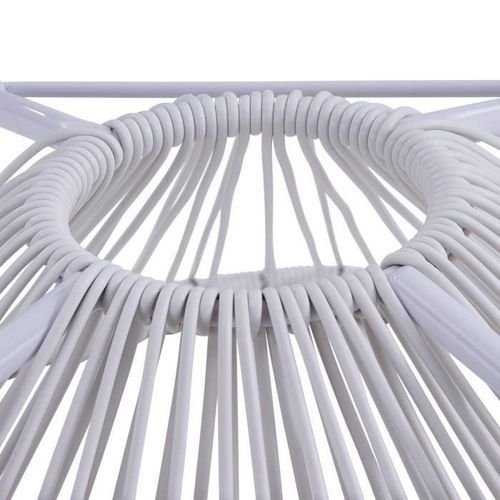 MANA Fauteuil design en forme d'oeuf - cordage en plastique blanc - Photo n°3; ?>