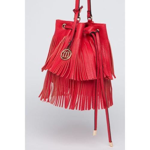 MANOUKIAN Sac a Main a Franges Alba Rouge Femme - Photo n°3; ?>