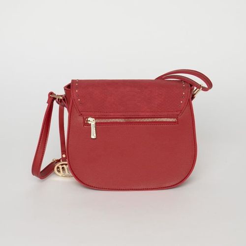 MANOUKIAN Sac a Main Irina Effet Croco Rouge Femme - Photo n°3; ?>