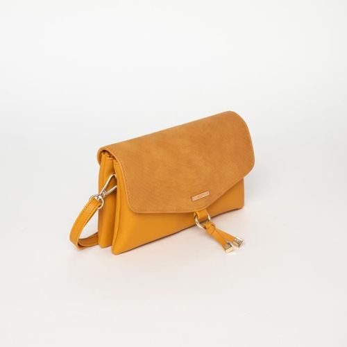 MANOUKIAN Sac a Main Sandys Effet Python Jaune Femme - Photo n°2; ?>