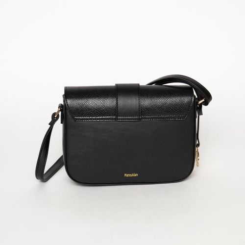 MANOUKIAN Sac a Main Tilla Effet Serpent Noir Femme - Photo n°3; ?>