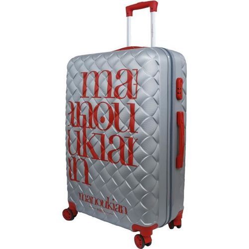 MANOUKIAN Valise Chariot 8 roues 72 cm ABS Rouge/Argent - Photo n°2; ?>