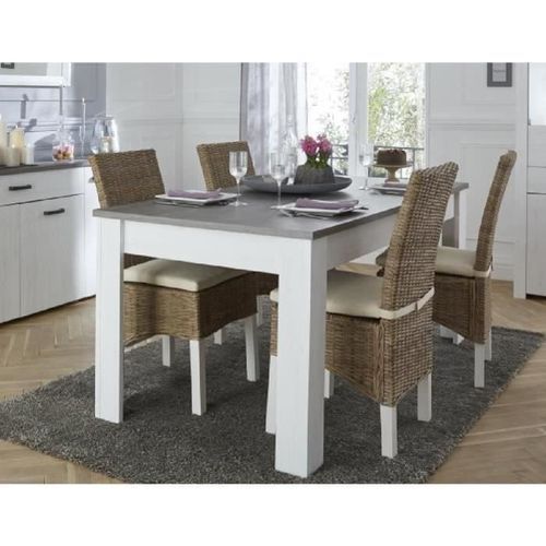 MARQUIS Table a manger extensible 8 a 10 personnes style contemporain décor pin et décor chene - L 230 x l 90 cm - Photo n°2; ?>