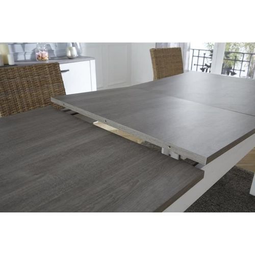MARQUIS Table a manger extensible 8 a 10 personnes style contemporain décor pin et décor chene - L 230 x l 90 cm - Photo n°3; ?>