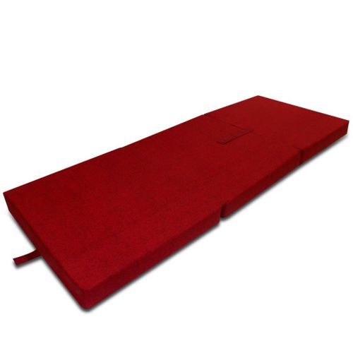 Matelas en mousse pliable en 3 sections 190 x 70 x 9 cm Rouge - Photo n°3; ?>